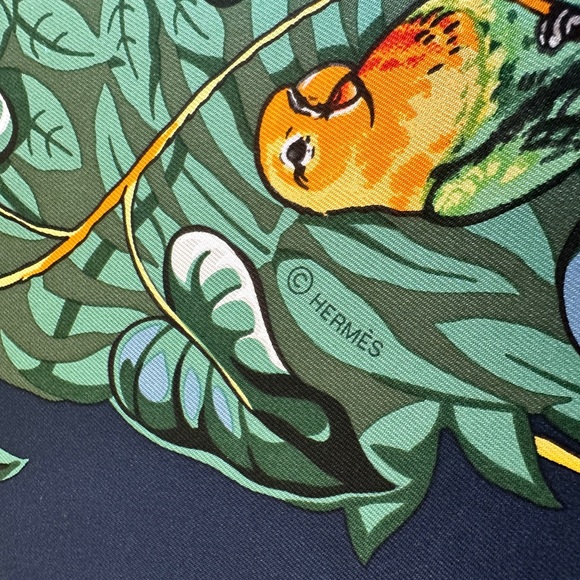 Hermes Jungle Love forever scarf 90 - Picture 3 of 7